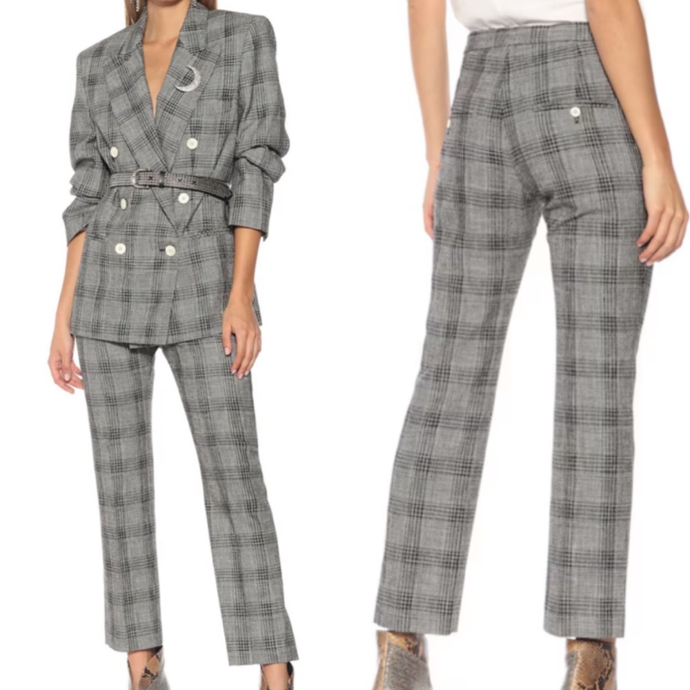 ISABEL MARANT Derys checked cotton and wool pants - FR34 / XS